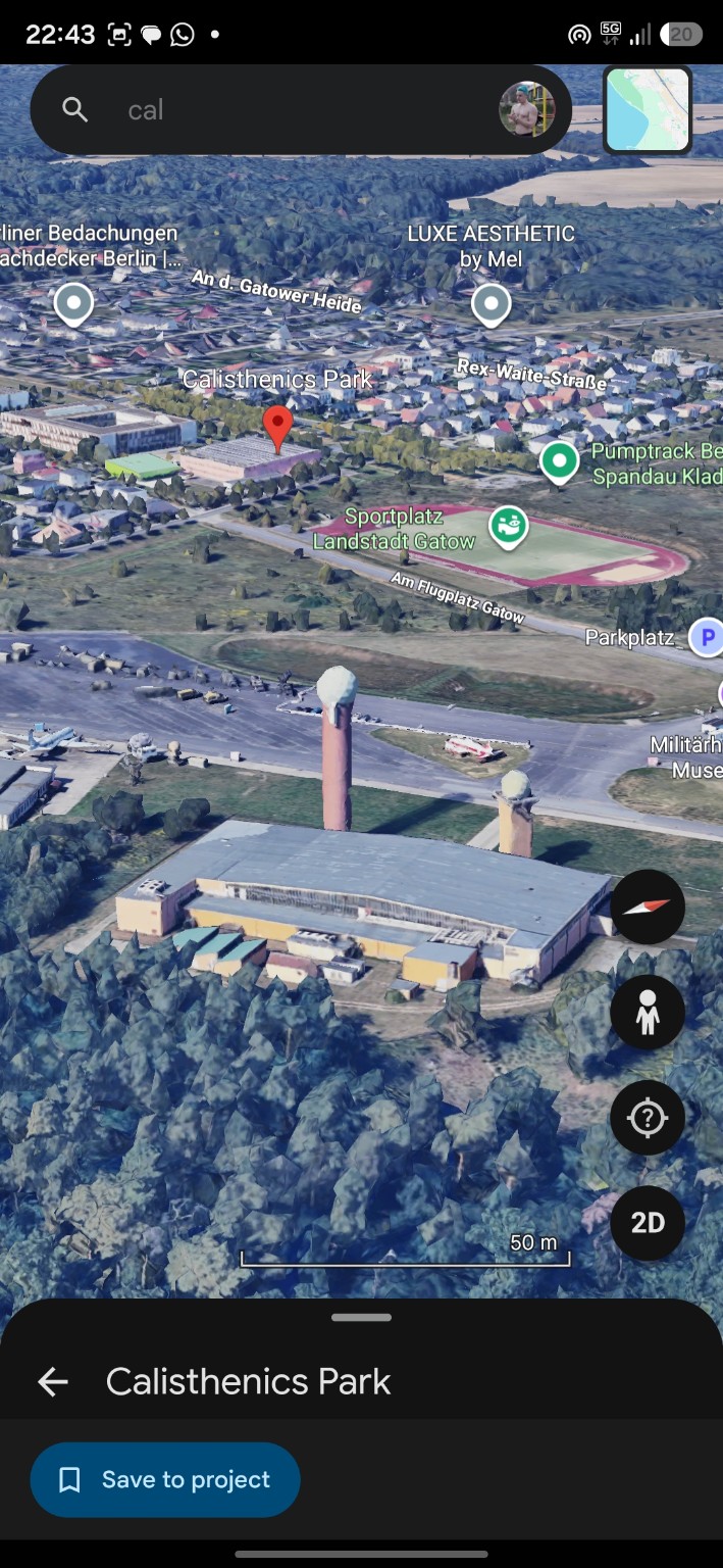 Marked calisthenics training location in Kladow