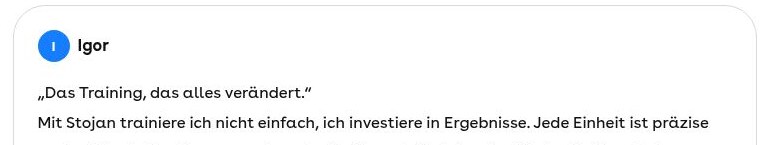 Screenshot of Igor's review of Stojan on Superprof